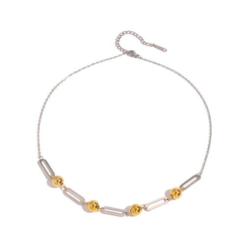 Collier de bijoux en acier inoxydable, Acier inoxydable 304, avec 1.96 Inch chaînes de rallonge, Placage, bijoux de mode & pour femme & deux tons, Longueur:16.33 pouce, Vendu par PC