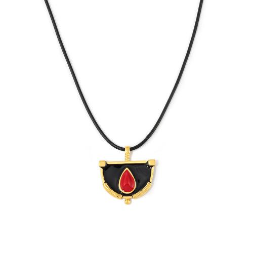 Collar de cadena de suéter de acero inoxidable, acero inoxidable 304, con cordón de cuero, chapado, Joyería & para mujer & esmalte, más colores para la opción, longitud:aproximado 15.35 Inch, Vendido por UD