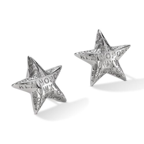 Brass Stud Earring, Star, plated, for woman, more colors for choice, 17x19mm, Sold By Pair