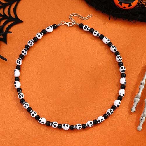 Halloween Necklace, Tibetan Style, with Acrylic, Halloween Design & Unisex, more colors for choice, Sold By PC