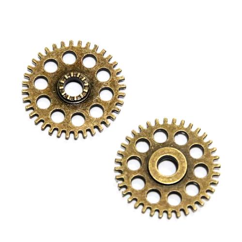 Tibetan Style Pendants, Gear Wheel, antique bronze color plated, DIY, 26x36mm, 60PCs/Bag, Sold By Bag