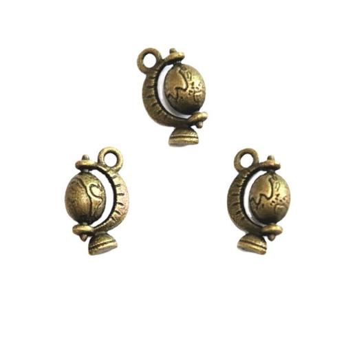 Tibetan Style Pendants, Globe, antique bronze color plated, DIY, 17x12.50mm, 40PCs/Bag, Sold By Bag