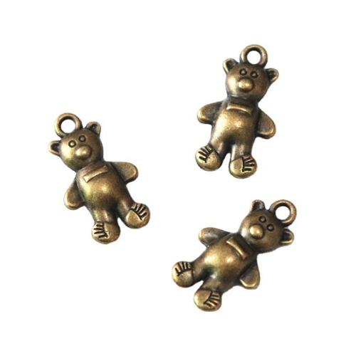 Tibetan Style Animal Pendants, Bear, antique bronze color plated, DIY, 25x15mm, 60PCs/Bag, Sold By Bag