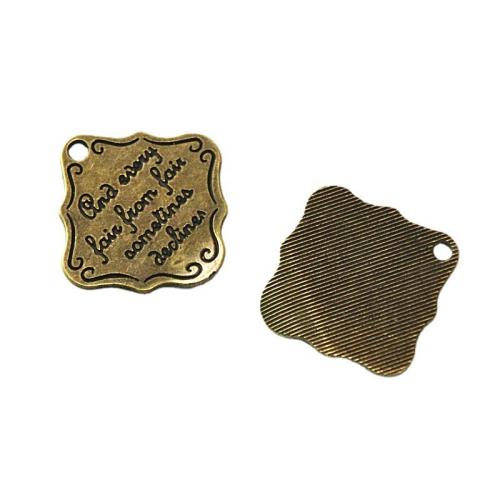 Pendentifs en alliage de zinc, Plaqué de couleur de bronze antique, DIY, 24.20x24.20mm, 60PC/sac, Vendu par sac