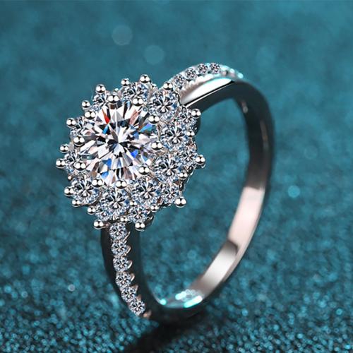 925er Sterling Silber Fingerring, Blume, verschiedenen Materialien für die Wahl & verschiedene Größen vorhanden & für Frau, Größe:4.5-9, verkauft von PC