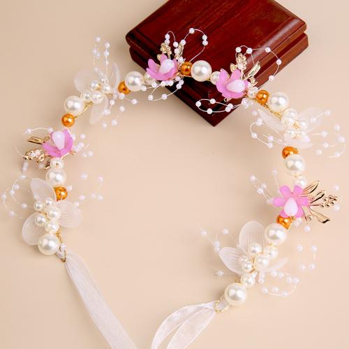 Headband, Iron, with Plastic Pearl, for bridal, more colors for choice, 350x50mm, Sold By PC