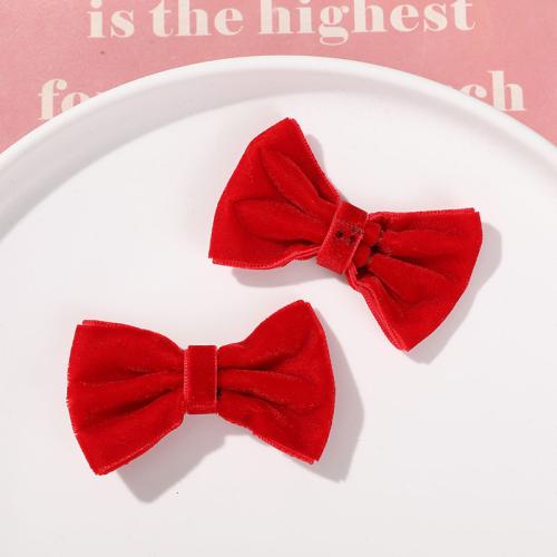 Hair Clip Findings, Velour, Bowknot, multifunctional & DIY, more colors for choice, 58x37mm, Sold By PC