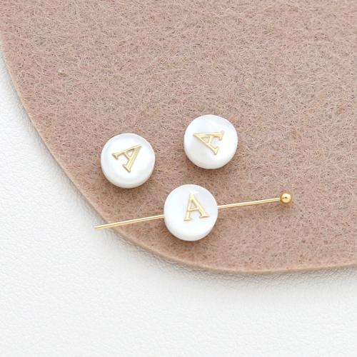 Perles bijoux en laiton, avec coquille, DIY & modèles différents pour le choix & émail, 8x4mm, Vendu par PC