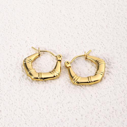 Acier inoxydable Levier Retour Earring, Acier inoxydable 304, Plaqué or 18K, bijoux de mode & pour femme, doré, 20mm, Vendu par paire