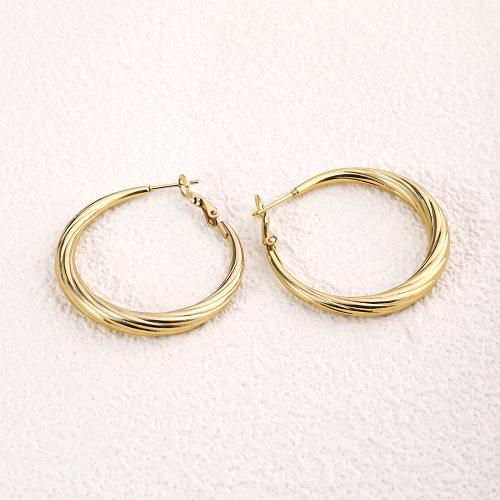 Stainless Steel Lever Back Earring, 304 Stainless Steel, 18K gold plated, fashion jewelry & for woman, golden, 40x45mm, Sold By Pair