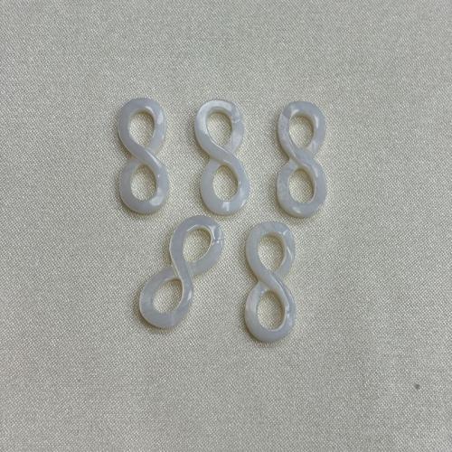 Conectores de Nácar, Concha de agua dulce, Número 8, Bricolaje, Blanco, 8x18mm, Vendido por UD