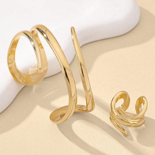 Jewelry Sets, bangle & finger ring, Iron, gold color plated, 2 pieces & for woman, nickel, lead & cadmium free, Sold By Set