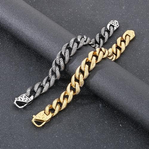 Stainless Steel Jewelry Bracelet, 304 Stainless Steel, plated, for man, more colors for choice, Sold By PC