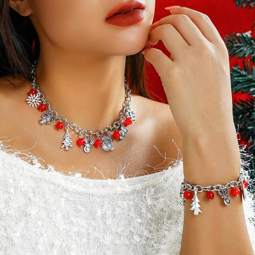 Tibetan Style Jewelry Sets, with Glass Beads, silver color plated, fashion jewelry & different styles for choice, silver color, nickel, lead & cadmium free, Sold By PC