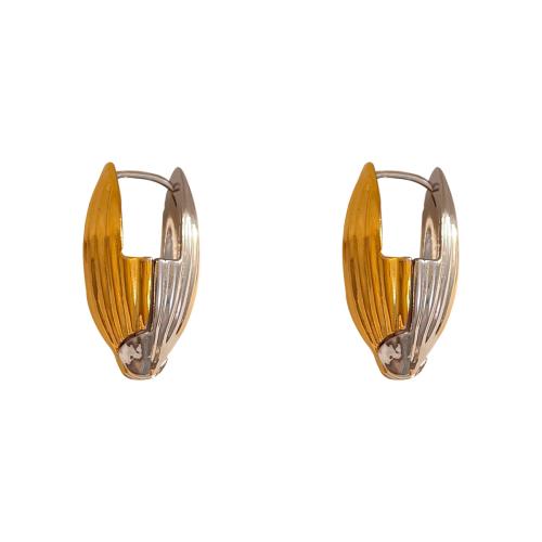 Brass Leverback Earring, plated, fashion jewelry & for woman & two tone, 25x14mm, Sold By Pair