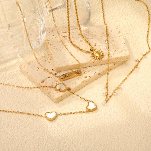 Stainless Steel Jewelry Necklace, 304 Stainless Steel, gold color plated, fashion jewelry & different styles for choice & for woman, Sold By PC