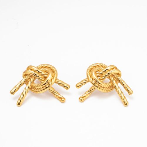 Boucle d'oreille de gaujon en acier inoxydable, Acier inoxydable 304, bijoux de mode & pour femme & creux, doré, 26x24mm, Vendu par paire