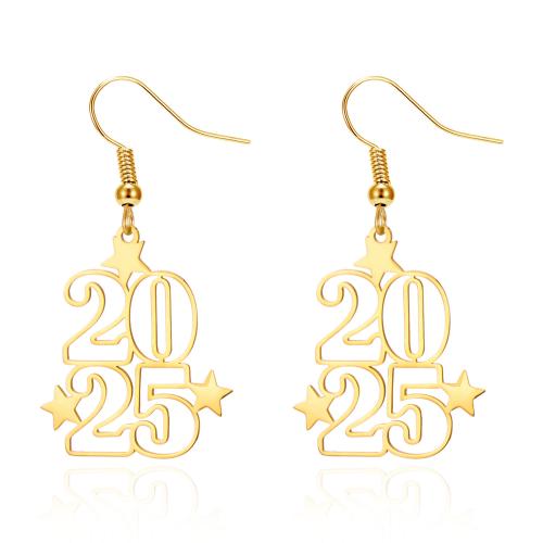 Stainless Steel Drop Earring, 304 Stainless Steel, plated, different styles for choice & for woman, gold, Sold By Pair