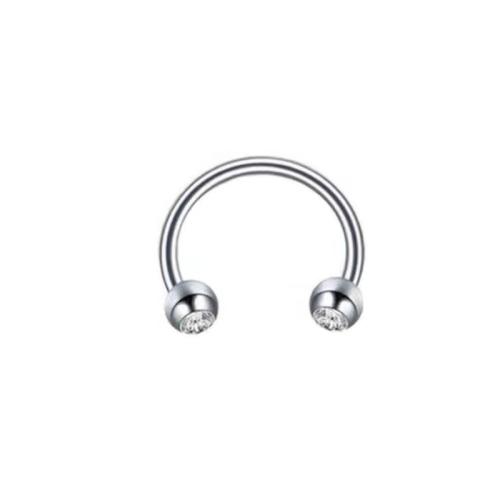 Edelstahl Nasepiercing Schmuck, 304 Edelstahl, Micro pave Zirkonia & für Frau, originale Farbe, verkauft von PC