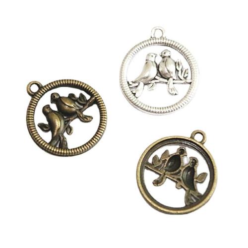 Tibetan Style Animal Pendants, Bird, plated, DIY, more colors for choice, 20mm, 50PCs/Bag, Sold By Bag