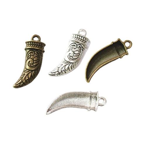 Tibetan Style Pendants, Horn, plated, DIY, more colors for choice, 27.50x12.50x4mm, 100PCs/Bag, Sold By Bag