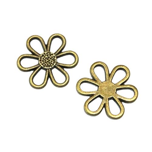 Tibetan Style Flower Pendants, plated, DIY, more colors for choice, 24x26mm, 50PCs/Bag, Sold By Bag