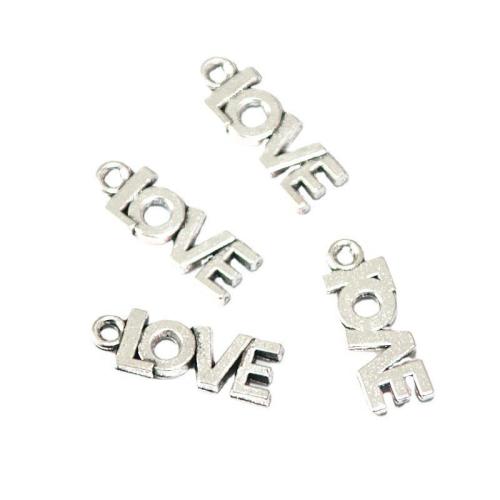 Pendentif alphabet en zinc, alliage de zinc, Lettre d’alphabet, Placage, DIY, plus de couleurs à choisir, 21x7.50mm, 100PC/sac, Vendu par sac