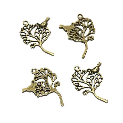 Pendentifs en alliage de zinc, arbre, Plaqué de couleur de bronze antique, DIY, 42.10x32mm, 40PC/sac, Vendu par sac