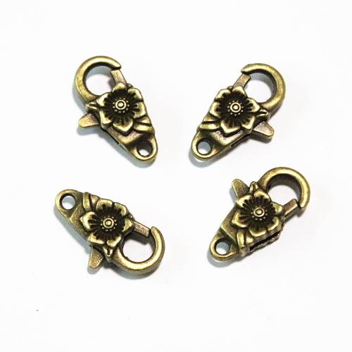 Tibetan Style Lobster Clasp, antique bronze color plated, DIY, 24x13x8mm, 20PCs/Bag, Sold By Bag