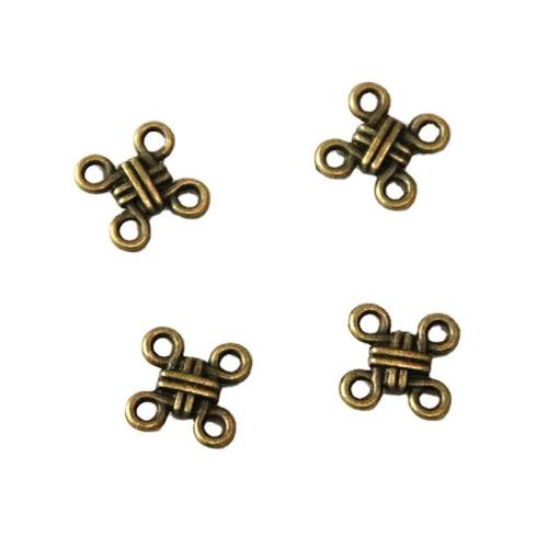 Tibetan Style Connector, Chinese Knot, antique bronze color plated, DIY & 1/3 loop, 30x15mm, 100PCs/Bag, Sold By Bag