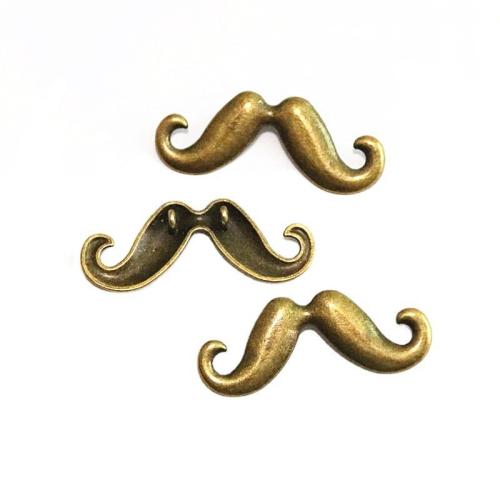 Tibetan Style Pendants, Mustache, antique bronze color plated, DIY & 1/1 loop, 44x19mm, 40PCs/Bag, Sold By Bag