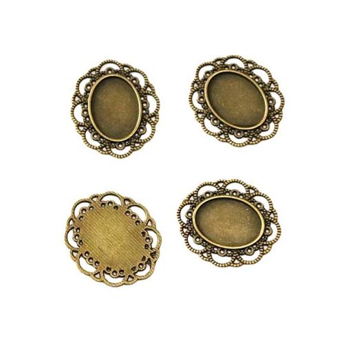 Tibetan Style Pendant Cabochon Setting, antique bronze color plated, DIY & 1/1 loop, 18x13mm, 50PCs/Bag, Sold By Bag