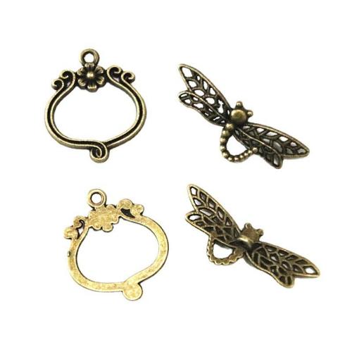 Tibetan Style Toggle Clasp, antique bronze color plated, DIY, 20.5*22.4MM, Dragonfly 29*11.4MM, 50Sets/Bag, Sold By Bag