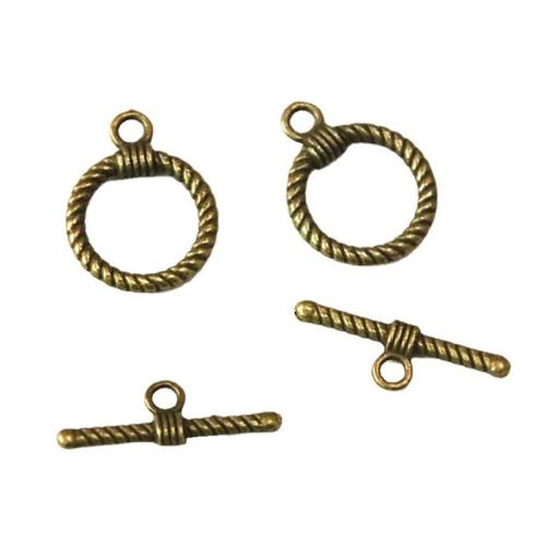 Tibetan Style Toggle Clasp, antique bronze color plated, DIY, Ring diameter 22.5*17.7MM, buckle length 25.5MM, 50Sets/Bag, Sold By Bag