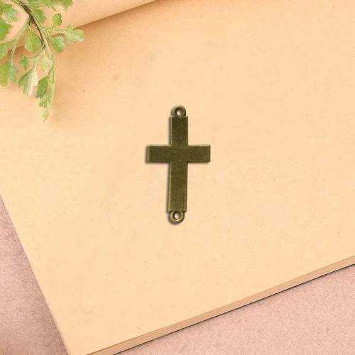 Cross Tibetan Style Connector, antique bronze color plated, DIY & 1/1 loop, 42x23x3mm, 100PCs/Bag, Sold By Bag