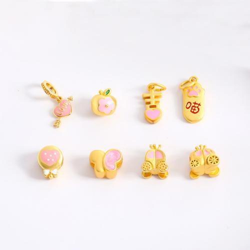 Brass Jewelry Beads, sang gold plated, DIY & different styles for choice & enamel, Sold By PC