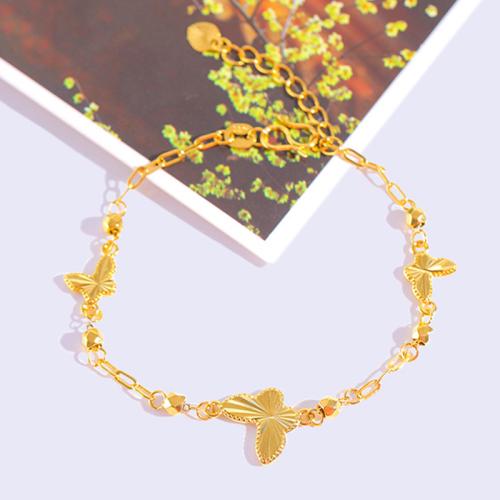 Brass Bracelet and Necklace, Butterfly, gold color plated, different styles for choice & for woman, Sold By PC