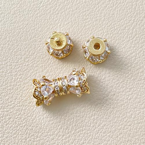 Brass Screw Clasp, DIY & micro pave cubic zirconia, more colors for choice, 15.20x8.80mm, Sold By PC