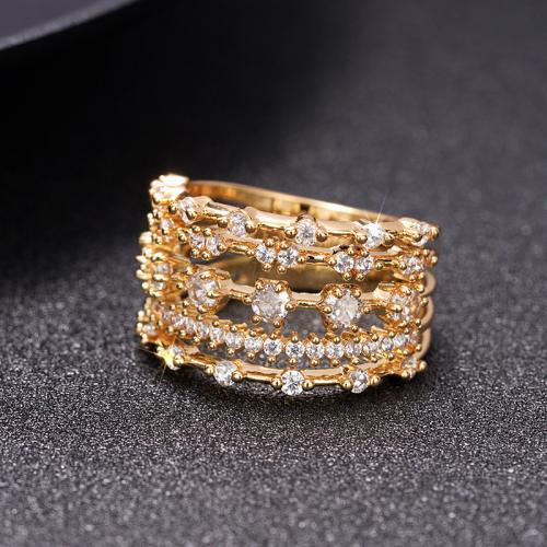 Cubic Zirconia Micro Pave Brass Ring, different size for choice & micro pave cubic zirconia & for woman, Sold By PC