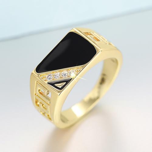 Cubic Zirconia Micro Pave Brass Ring, different size for choice & micro pave cubic zirconia & for woman & enamel, Sold By PC