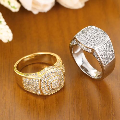 Cúbicos Circonia Micro Pave anillo de latón, metal, diverso tamaño para la opción & micro arcilla de zirconia cúbica & para mujer, más colores para la opción, Vendido por UD