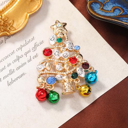 Tibetan Style Brooches, Christmas Design & different styles for choice & enamel & with rhinestone, Sold By PC