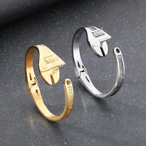 Stainless Steel Bangle, 304 Stainless Steel, Wrench, plated, for man, more colors for choice, Sold By PC