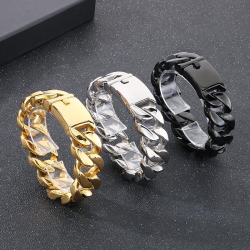 Stainless Steel Jewelry Bracelet, 304 Stainless Steel, plated, for man, more colors for choice, Length:21 cm, Sold By PC