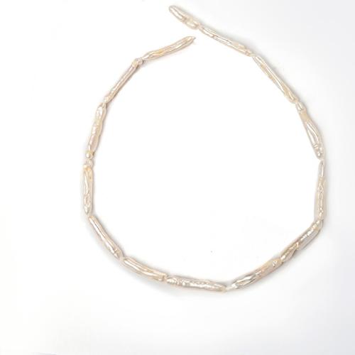 Cultured Biwa Freshwater Pearl Beads, DIY, white, 6x30mm, Hole:Approx 1mm, Sold Per Approx 38 cm Strand