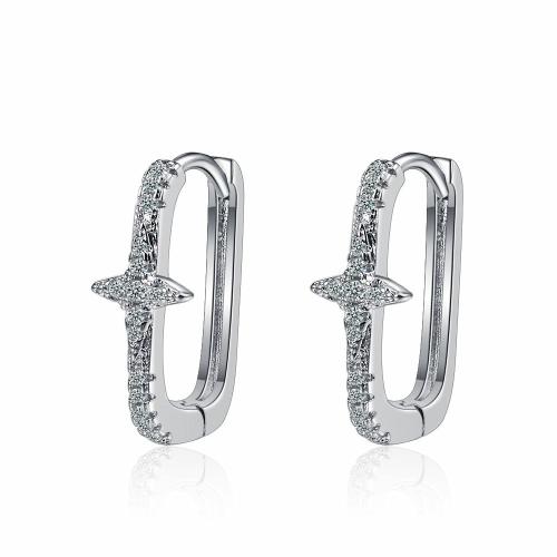 Boucles d'oreilles en laiton zircon cubique pavent, Placage, pavé de micro zircon & pour femme, plus de couleurs à choisir, 18x12mm, Vendu par paire