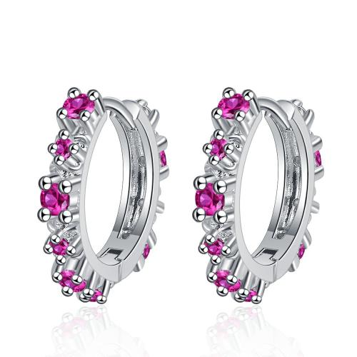 Boucles d'oreilles en laiton zircon cubique pavent, Placage, pavé de micro zircon & pour femme, plus de couleurs à choisir, 14x2mm, Vendu par paire