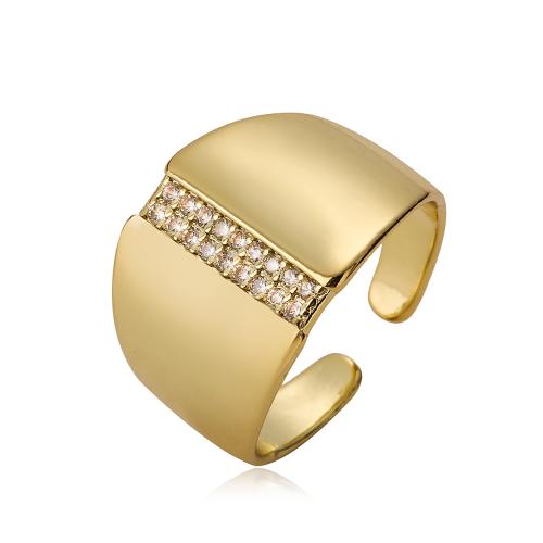 Cubic Zirconia Micro Pave Brass Ring, plated, micro pave cubic zirconia & for woman, gold, Sold By PC