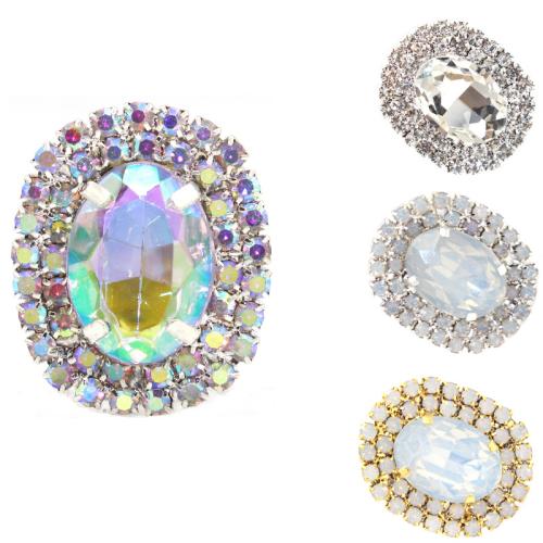 Jewelry Accessories, Tibetan Style, with Glass & Acrylic, plated, DIY & with rhinestone, more colors for choice, Sold By PC