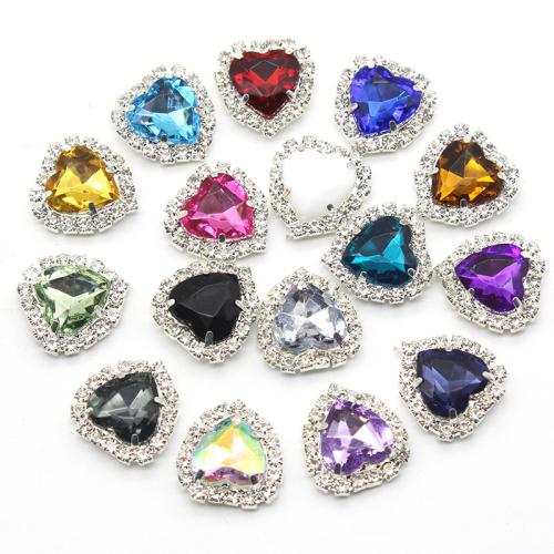 Jewelry Accessories, Tibetan Style, with Acrylic, plated, DIY & with rhinestone, more colors for choice, 17mm, Sold By PC